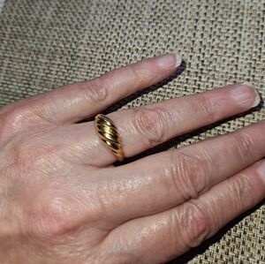Vintage 18k Gold-filled Shrimp Dome Women's Ring Size 8.5